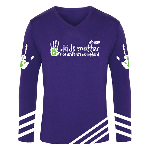 OPSEU / SEFPO Kids Matter Sublimated Long Sleeve V-Neck T-shirt